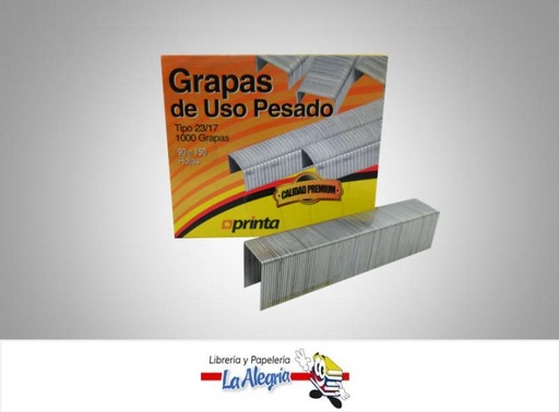 [736211552488] GRAPA LISA USO PESADO 23/17 CAJA 1000 UND MARCA PRINTA