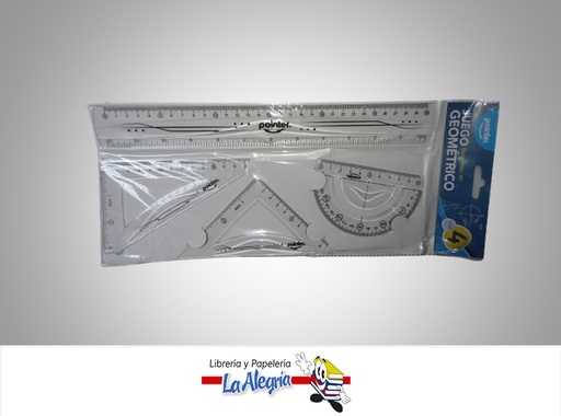 [7453038416719] JUEGO DE GEOMETRIA 30 CM  4PZ RU2218  MARCA POINTER
