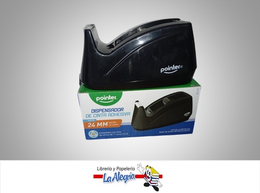 [7453038471374] DISPENSADOR DE CINTA ADHESIVA 24MM NEGRO MARCA POINTER