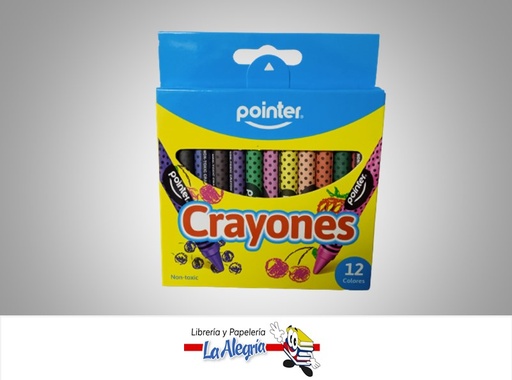 [7453010000028] CREYON DE CERA CY-12-HQ 12 COLORES MARCA POINTER