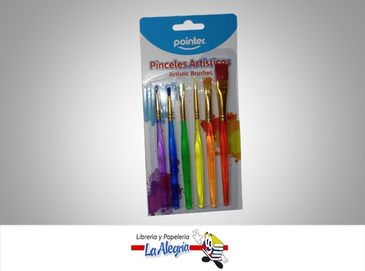 [7453038453578] PINCEL ARTISTICO BRUSHES AB849 6 PIEZAS MARCA POINTER