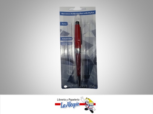 [080333249338] BOLÍGRAFO GEMSTONE PUNTA MEDIA ROJO UND MARCA MONTEVERDE