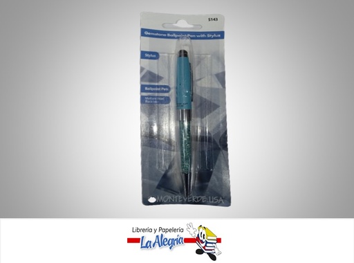 [080333249291] BOLÍGRAFO GEMSTONE PUNTA MEDIA AZUL TURQUESA UND MARCA MONTEVERDE