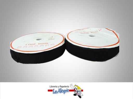 [CM004] CIERRE MÁGICO VELCRO 50MM ANCHO COLOR NEGRO POR METRO MARCA LOOP HOOK
