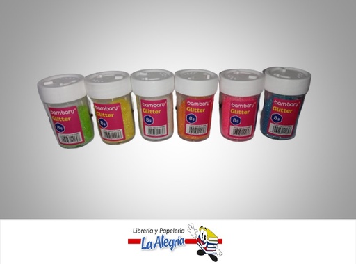 [7453086111697] ESCARCHA FRASCO 390-0171/099 8G NEON COLORES VARIADOS UND MARCA BAMBARY