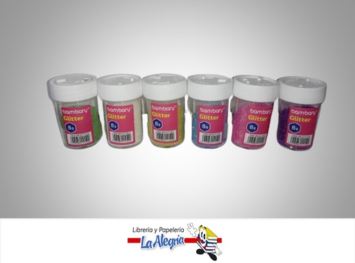 [7453086111529] ESCARCHA FRASCO 390-0171/072 8G PASTEL COLORES VARIADOS UND MARCA BAMBARY