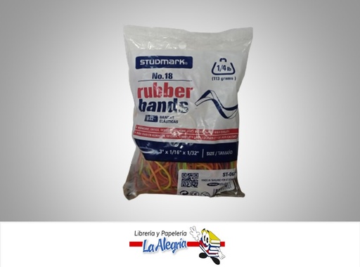 [7453015122596] LIGA DE GOMA N°18 113GR ST06032 COLORES MARCA STUDMARK