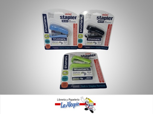[7453015152289] ENGRAPADORA MINI 26/6 CON CAJA DE GRAPAS 600PZA MARCA STUDMARK