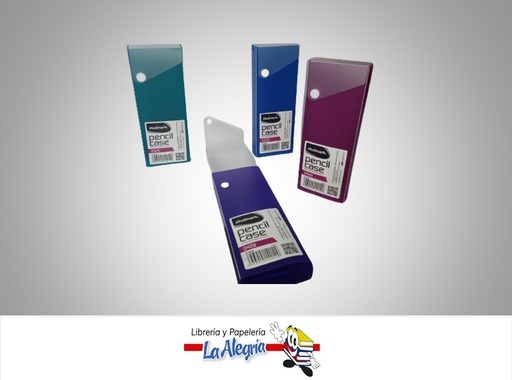 [7453015142129] ESTUCHE PLASTICO PARA LAPICES ST00429; 7.5X20CM 4 COLORES MARCA STUDMARK
