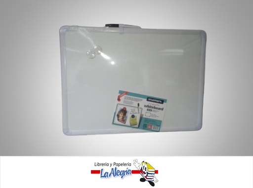 [7453015156959] PIZARRA ACRILICA BLANCA MAGNETICA 40X60CM MARCADOR+2BOTONES MAGNETICOSM MARCA STUDMARK