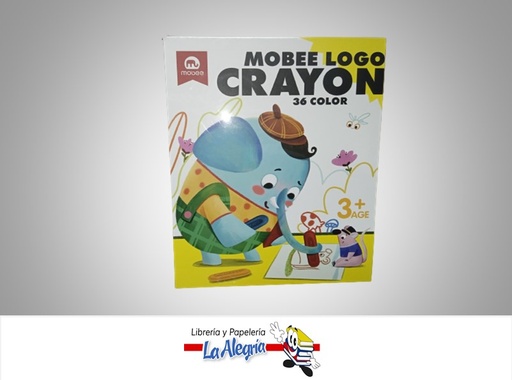 [6970840602556] LAPICES DE COLORES PLASTICOS MB  36 COLORES CRAYON-LOGO ERGONOMICO LARGO 5.5CM. MARCA MOBEE