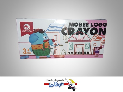 [6970840602532] LAPICES DE COLORES PLASTICOS MB 12 COLORES CRAYON-LOGO ERGONOMICO LARGO 5.5cm. MARCA MOBEE