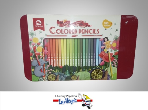 [6970840602303] LAPICES DE COLORES MB HEXAGONAL PROFESIONAL 100 COLORES/MINA DIAMETRO 2.5MM. MARCA MOBEE