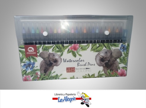 [6954941723563] MARCADOR PARA DISEÑO MB ACUARELABLE BRUSH 6.0MM 48 COLORES+MEZCLADOR MARCA MOBEE