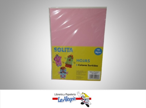 [7591147022626] HOJAS DE COLORES SURTIDOS 48 HOJAS MARCA SOLITA