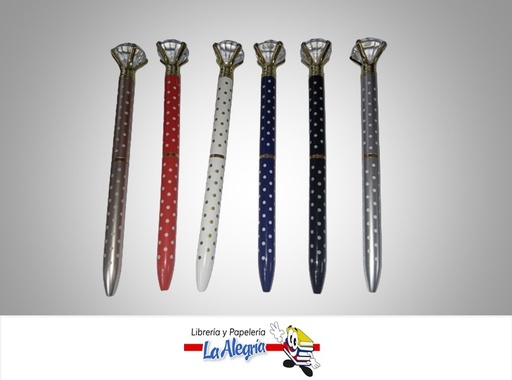 [BOLIGRDIAMANT] BOLIGRAFO DIAMANTE LUNARES 6 COLORES MARCA S/M