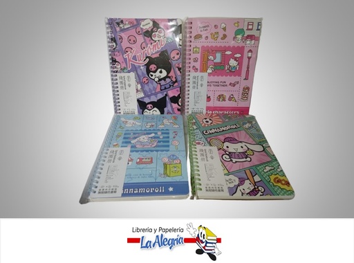 [9928683219285] LIBRETA ESPIRAL DIARIA HELLO KITTY 14.3X20.5CM  A5 60 HOJAS MARCA HC