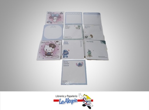 [9896301368687] NOTA CARICATURA TENDENCIA AT0168 8X8CM 50 HOJAS  MARCA S/M