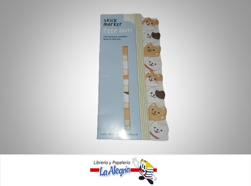 [8808968030709] NOTA AUTOADHESIVA PERROS 1.5X4.8CM 120 HOJAS MARCA S/M