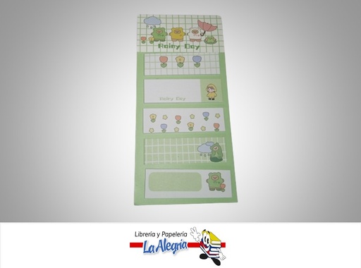 [27DRXSH0013602198] NOTA AUTOADHESIVA RAINY BOY 1.5X5CM 100 HOJAS  MARCA  S/M