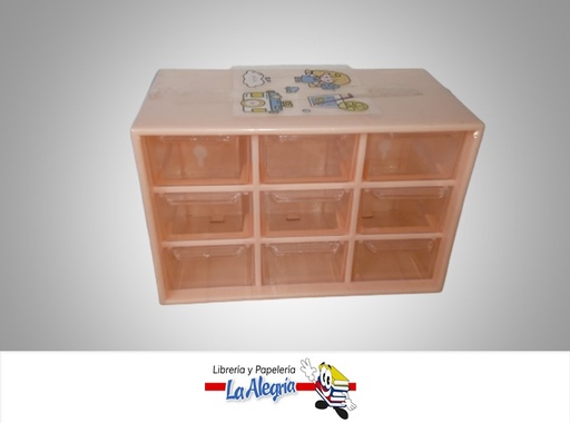 [9928683279289] ORGANIZADOR DE 9 GAVETAS SET CON STICKER MARCA S/M
