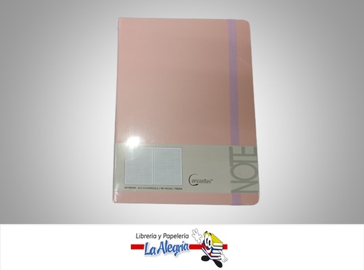 [8435464157533] LIBRETA DE NOTAS CON LIGA CORAL PASTEL CUADRICULADO PB665 A5 MARCA MP