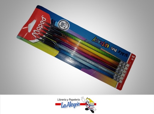 [3154148520009] LAPIZ DE GRAFITO HB 2  BLACK´PEPS ENERGY PAQ 6 UND MARCA MAPED