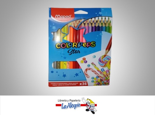 [3154148320173] LAPICES DE COLORES COLOR ´PEPS STAR 36 COLORES MARCA MAPED