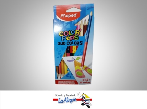 [3154148296003] LAPICES DE COLORES COLOR ´PEPS DOBLE PUNTA 12 UND 24 COLORES MARCA MAPED