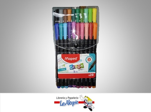 [3154147491515] MARCADOR LINER 0.4MM 20 COLORES MARCA MAPED