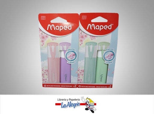 [3154147425282] RESALTADOR PASTEL 1-5MM PAQ. 2 COLORES MARCA MAPED
