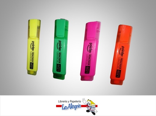 [7453038400336] RESALTADOR FLOURECENTE 6021 FUCSIA/AMARILLO/NARANJA/VERDE  MARCA POINTER