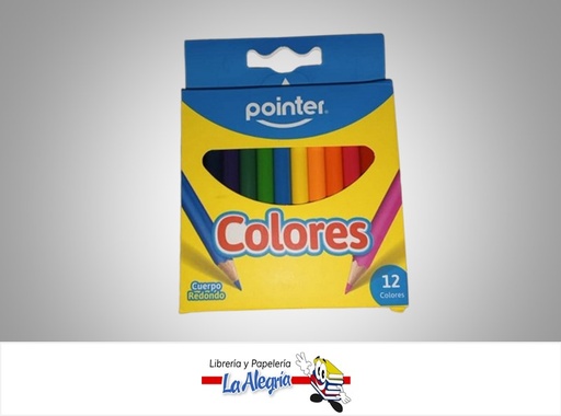 [7453078538341] LAPICES DE COLORES CORTOS RCP-12S; 12 COLORES MARCA POINTER