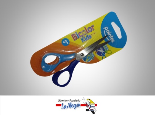 [7453078530079] TIJERA ESCOLAR PUNTA ROMA 5" SS-1615 BICOLOR KIDS MARCA POINTER