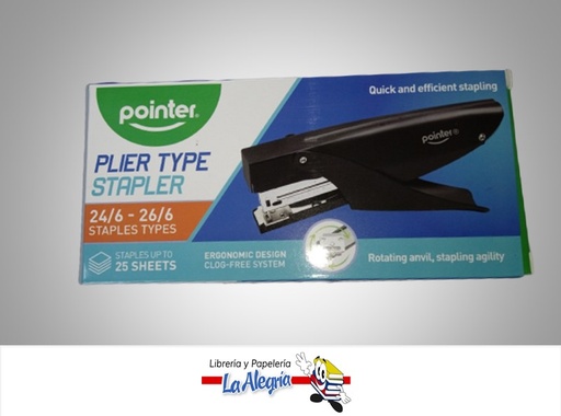 [7453010057299] ENGRAPADORA ALICATE 24/6-26/6 25 HOJAS MARCA POINTER