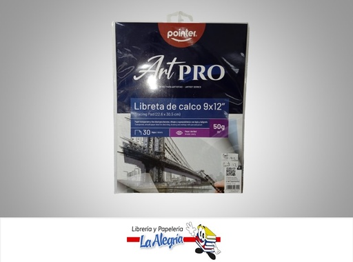 [7453038493109] BLOCK DE CALCO LIBRETA ART PRO TP912 22.6X30.5CM 50G/M2 30 HOJAS MARCA POINTER