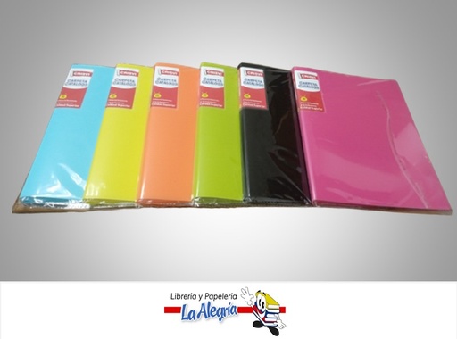 [7598874012166] CARPETA CATALOGO W142EFLP 20 HOJAS CARTA COLORES NEON MARCA CRISVI