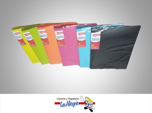 [7598874012296] CARPETA CATALOGO W144EFLP 40 HOJAS CARTA COLORES NEON MARCA CRISVI