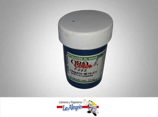 [7590015048706] METALICO AL AGUA 22CC F222 TURQUESA METALICO MARCA ORO COLOR   