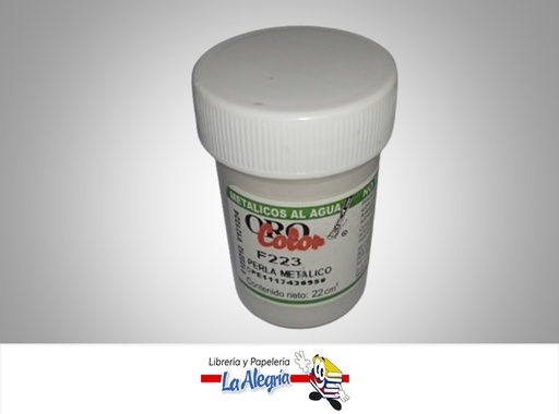 [7590015048713] METALICO AL AGUA 22CC F223 PERLA METALICA MARCA ORO COLOR   