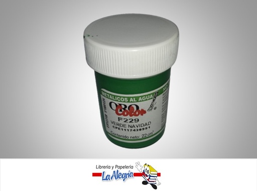 [7590015048775] METALICO AL AGUA 22CC F229 VERDE NAVIDAD MARCA ORO COLOR   