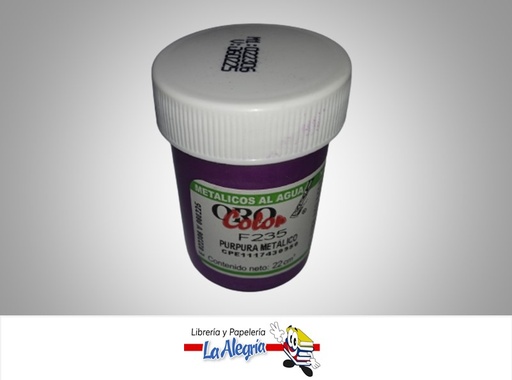 [7590015048836] METALICO AL AGUA 22CC F235 PURPURA METALICO MARCA ORO COLOR   