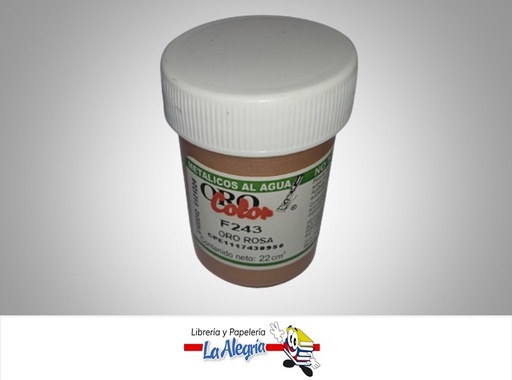 [7590015048911] METALICO AL AGUA 22CC F243 ORO ROSA MARCA ORO COLOR   