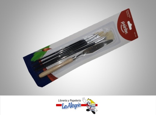 [7453010063689] PINCEL AB1106 SET DE 4 PZAS + ESPATULA MARCA POINTER