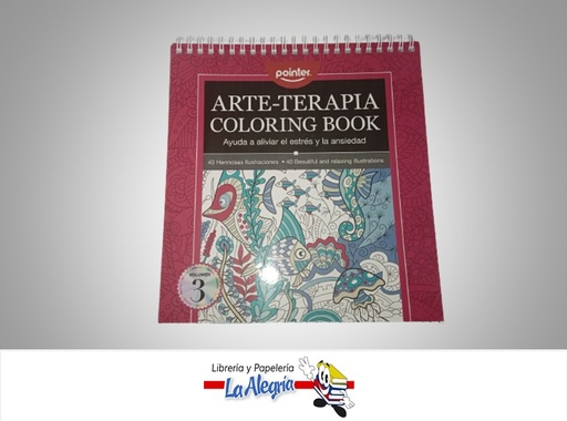 [7453038413268] CUADERNO PARA COLOREAR ARTE TERAPIA CB212040 MANADALA 40 ILUSTRACIONES MARCA POINTER