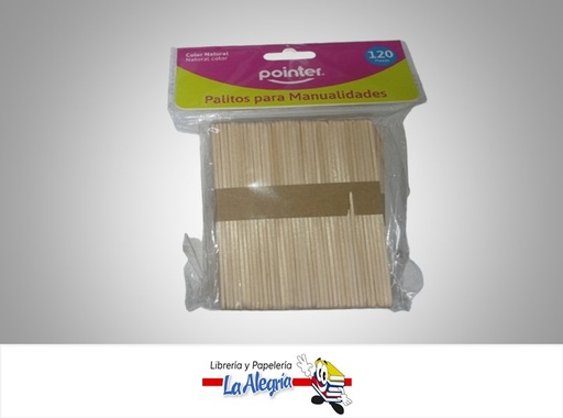 [7453010006853] PALETA MADERA 114X10X2MM NATURAL PAQ 120 UND 30CW120O MARCA POINTER