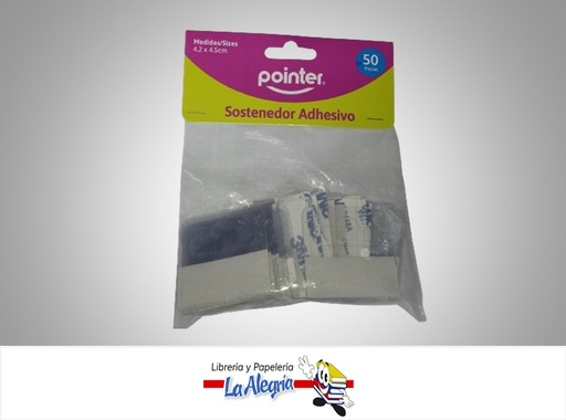 [7453038464253] ETIQUETA PLASTICA ADHESIVA PARA COLGAR HKG434350B 4.2X4.5CM PAQ 50 PZA MARCA POINTER