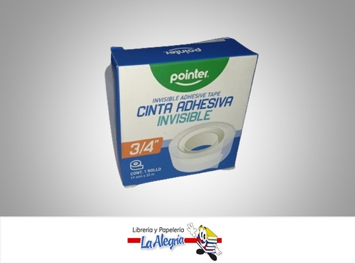[7453038402101] CINTA ADHESIVA INVISIBLE INVTP1933 3/4" 19MMX33M MARCA POINTER