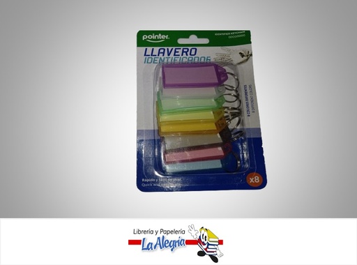 [7453010083984] LLAVERO PLASTICO IDENTIFICADOR KYR-8 PAQ 8 UND MARCA POINTER