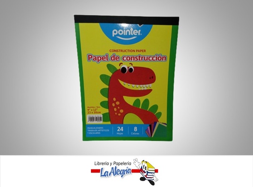 [7453078525150] BLOCK PAPEL CONSTRUCCION PC91224 23X30CM 24 HOJAS MARCA POINTER